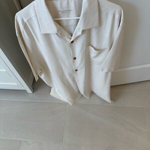 Tommy Bahama Off-White Silk Casual Button-Down Shirt